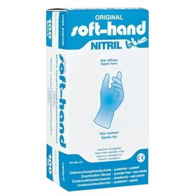 Einmalhandschuhe Nitril blau Gr. S, Soft Hand, 100 Stk.