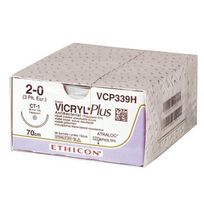 Vicryl violett USP 6-0 / C-3 / 45 cm / 36 Stück