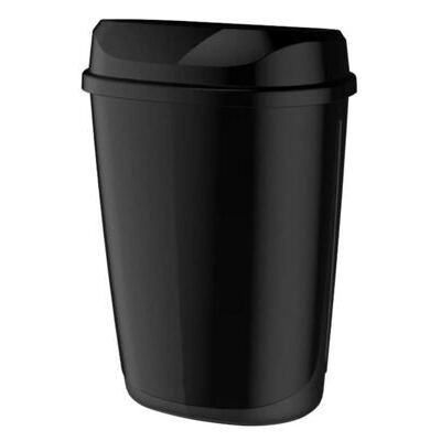 Mülleimer mit Wandhalterung, schwarz glänzend, 1 Stück (400x270x580mm)