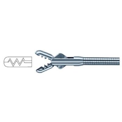 Biopsiezange, langer ovaler Löffel, gezahnt