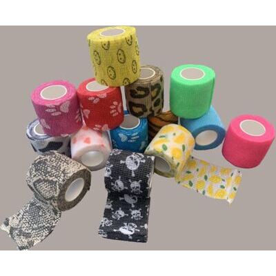 Vet-ColorFlex Bandagen 5 cm x 4.5 m, grün mit Pfoten, 24 Stk.