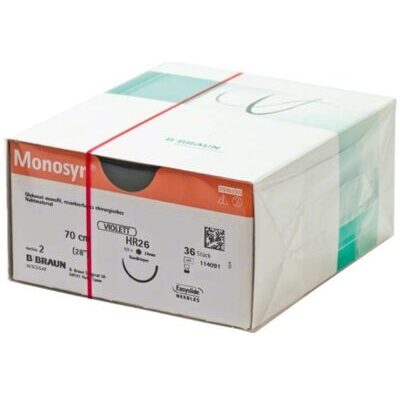 Monosyn ungefärbt 3-0, (2), 45 cm, DS19, 36 Stück