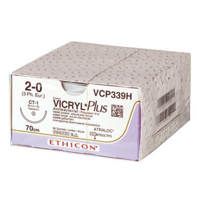Vicryl Plus ungefärbt USP 2 / CPX / 90 cm / 36 Stück