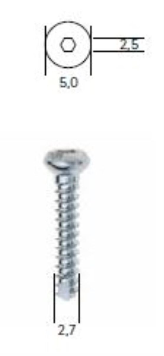 Knochenschraube Corticalis selbstschn. 2.7 x 26mm, Aesculap, 1Stk.