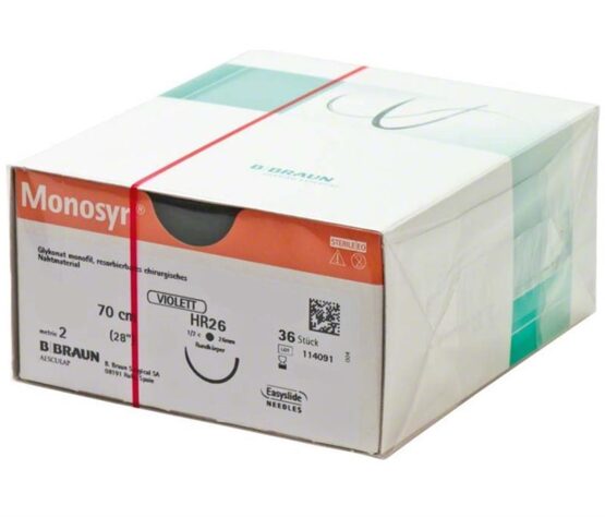 Monosyn violett USP 4-0,  DS19, 70 cm, 36 Stück