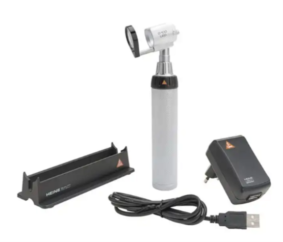 Heine G100 LED Diagnostik Kit, USB-Kabel und Ladegriff