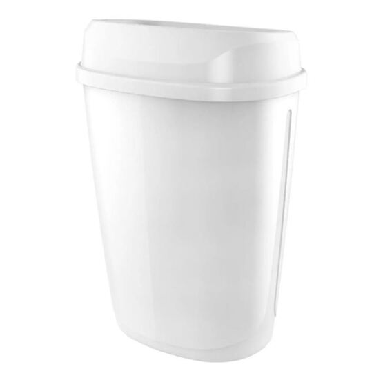 Mülleimer mit Wandhalterung, weiss glänzend, 1 Stück (400x270x580mm)