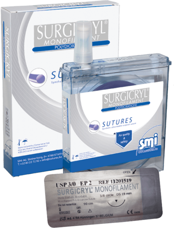Surgicryl MONO PDO SMI, violett, 3-0, DS 19, 75cm, 12 Stk.