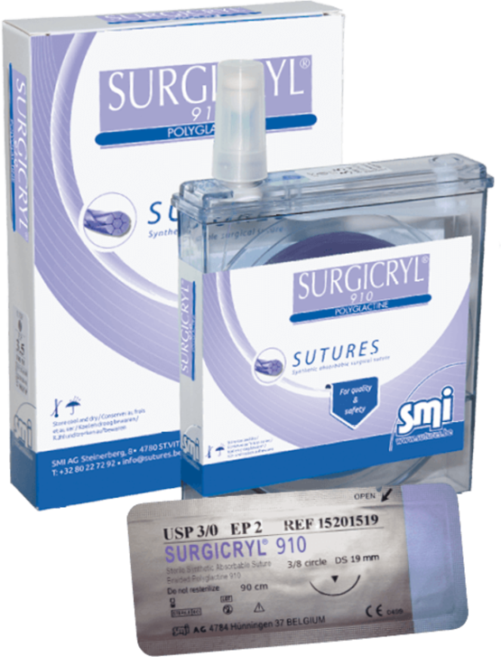 Surgicryl 910 SMI, 3-0, 3-8 schneidend, DS 24mm, 75cm, violett, 12 Stk.