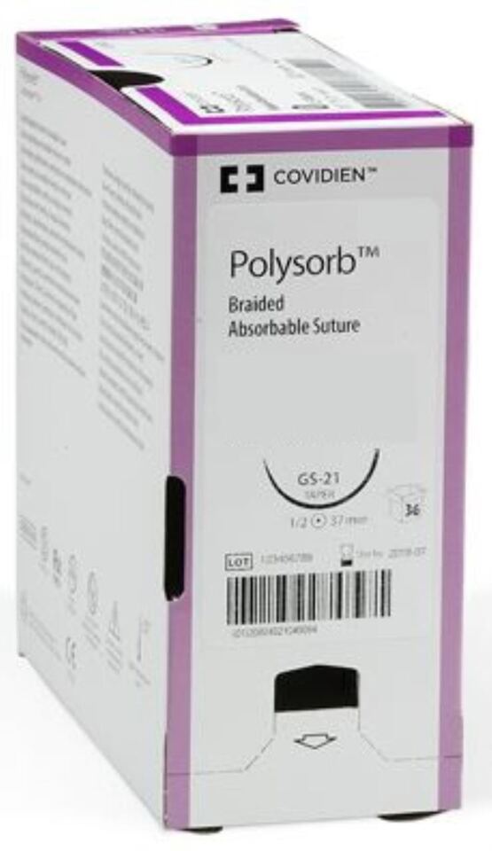 POLYSORB ungefärbt USP 5-0 / P-13 / 45 cm / 36 Stück